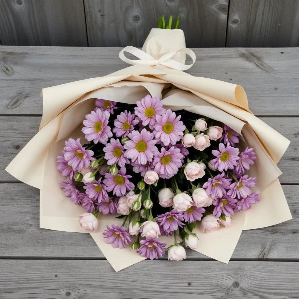 Букет цветов из: Розы и Хризантемы в Шемышейке