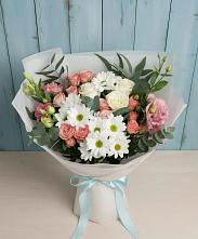 Букет цветов из:  Розы, Лизиантусы и Хризантемы в Шемышейке