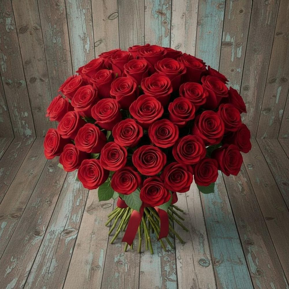 Букет 55 Красных роз Фридом в Шемышейке