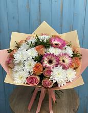Букет цветов из:  Розы, Герберы и Хризантемы #REPLACE_PRED# Шемышейке