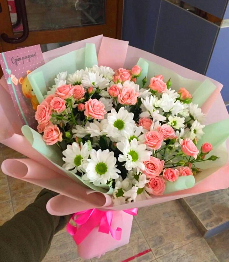 Букет цветов из: Розы и Хризантемы в Шемышейке