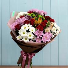 Букет цветов из:  Розы, Хризантемы и Альстромерии в Шемышейке