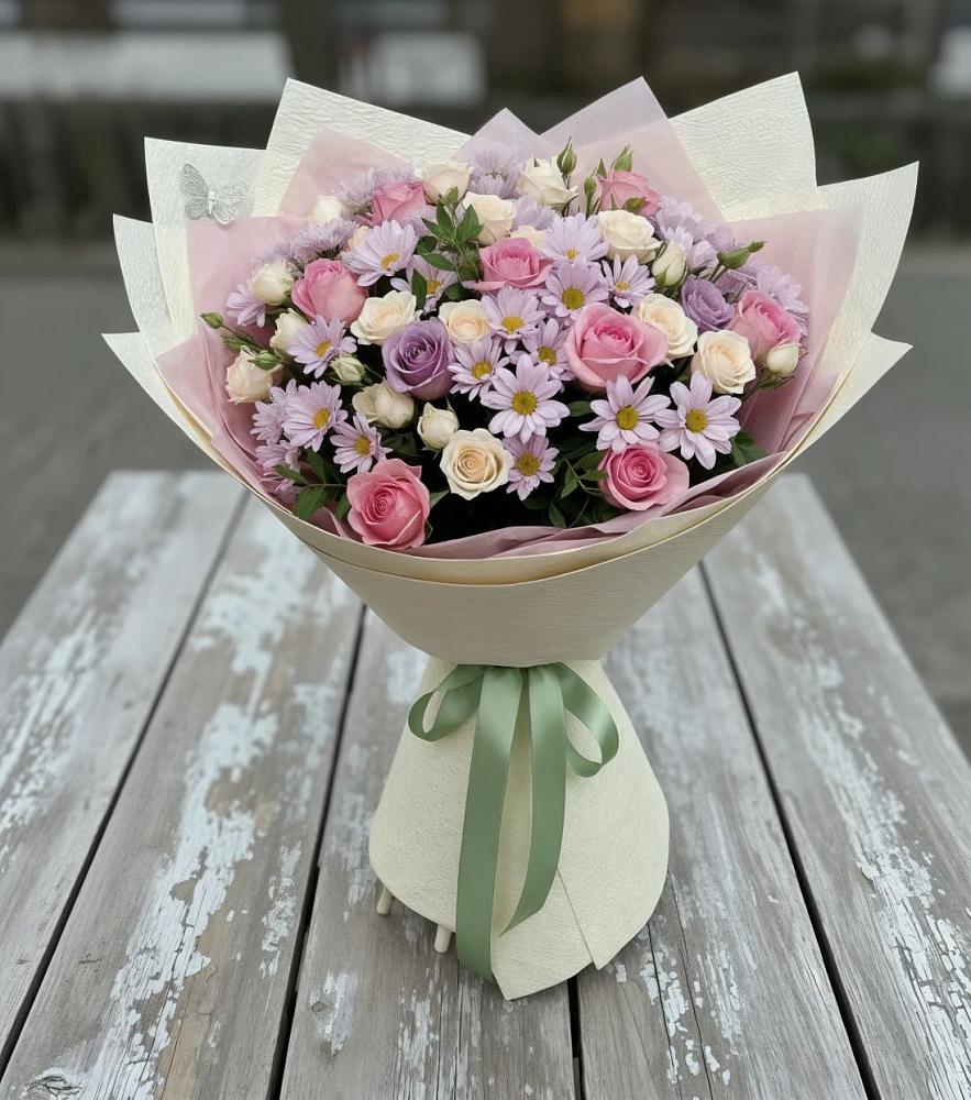 Букет цветов из: Розы и Хризантемы в Шемышейке